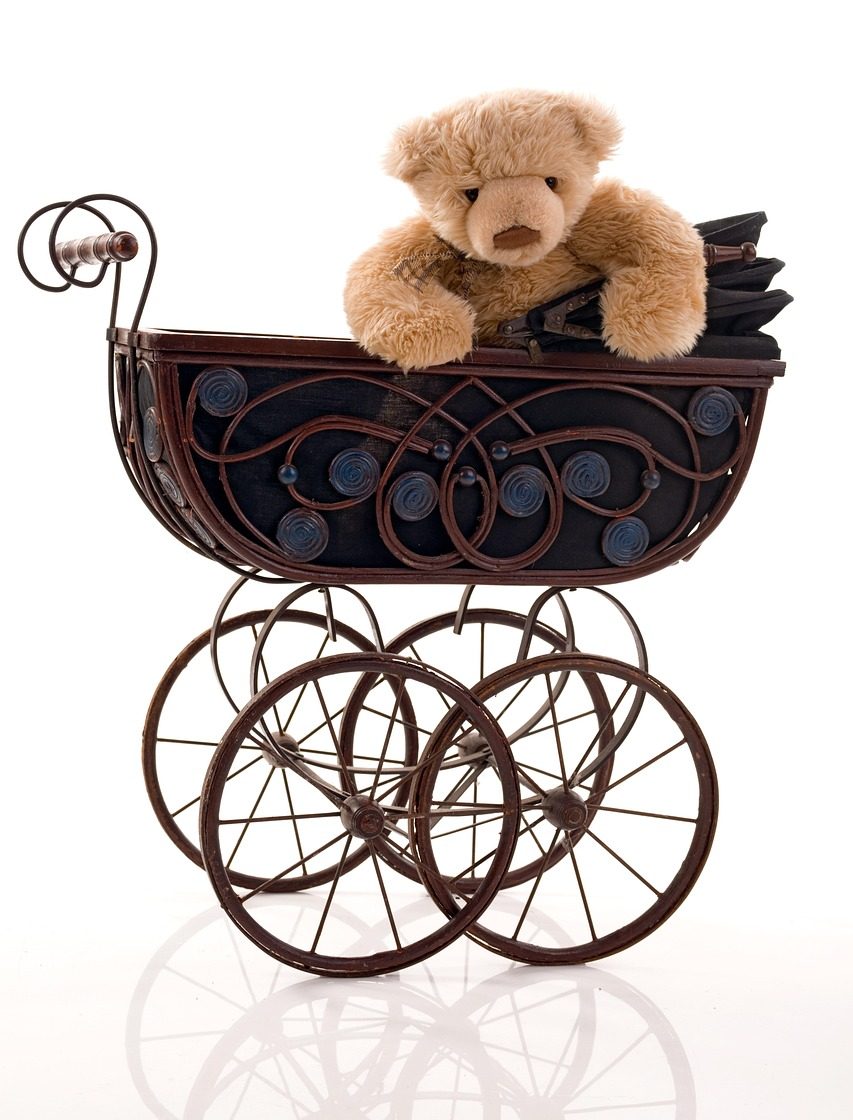 stroller, old, toy, teddy bear, plush, brown, beige, children, studio, sit, the mascot, stroller, stroller, stroller, stroller, stroller, teddy bear, teddy bear